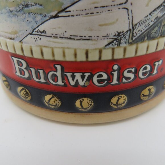 Beer Stein Budweiser Vintage 1988 Festive Holiday Collector Special Edition - Picture 3 of 13